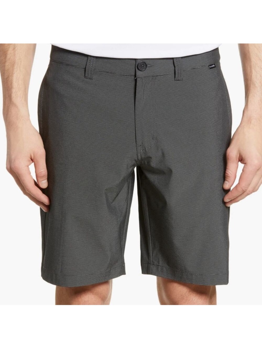Travis Mathew’s Carlsbad black gray stripe Men's Performance Stretch Charcoal